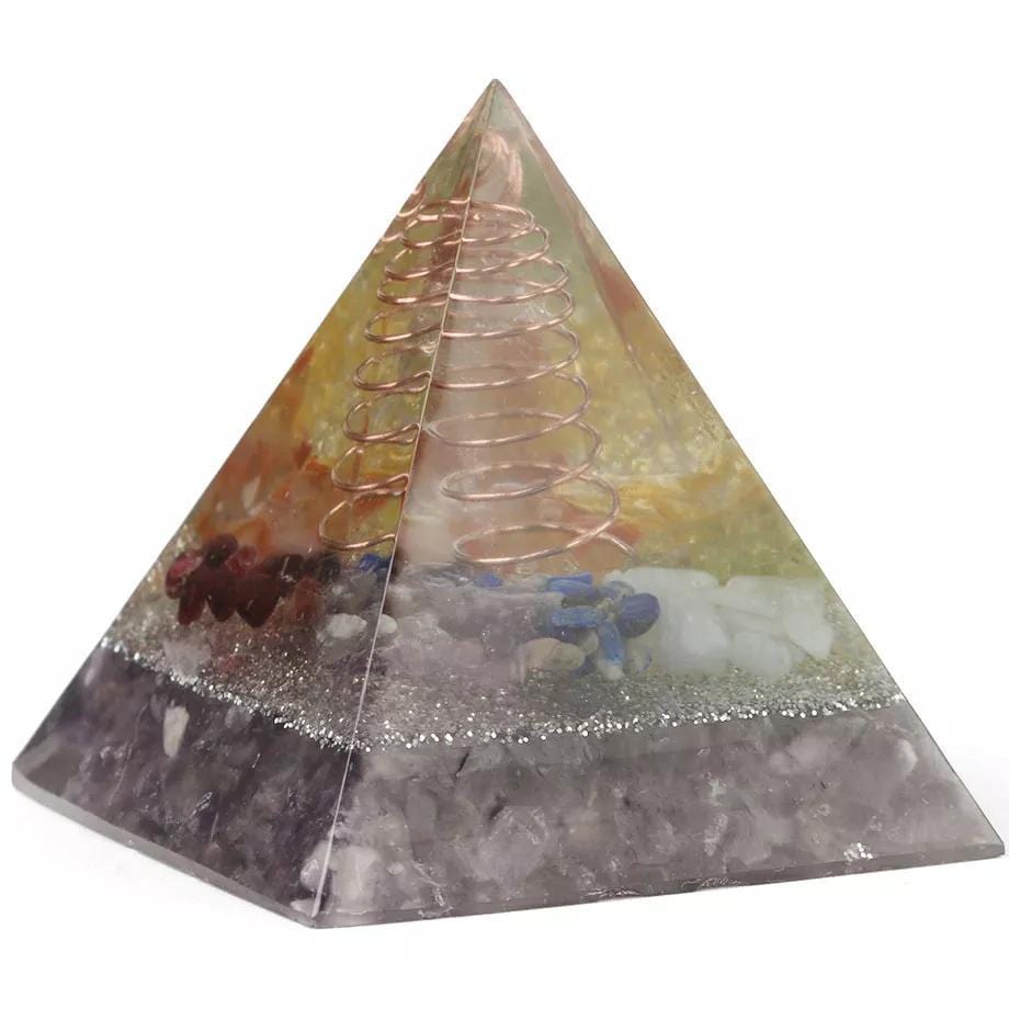 7 Chakras Crystals Orgonite Pyramid