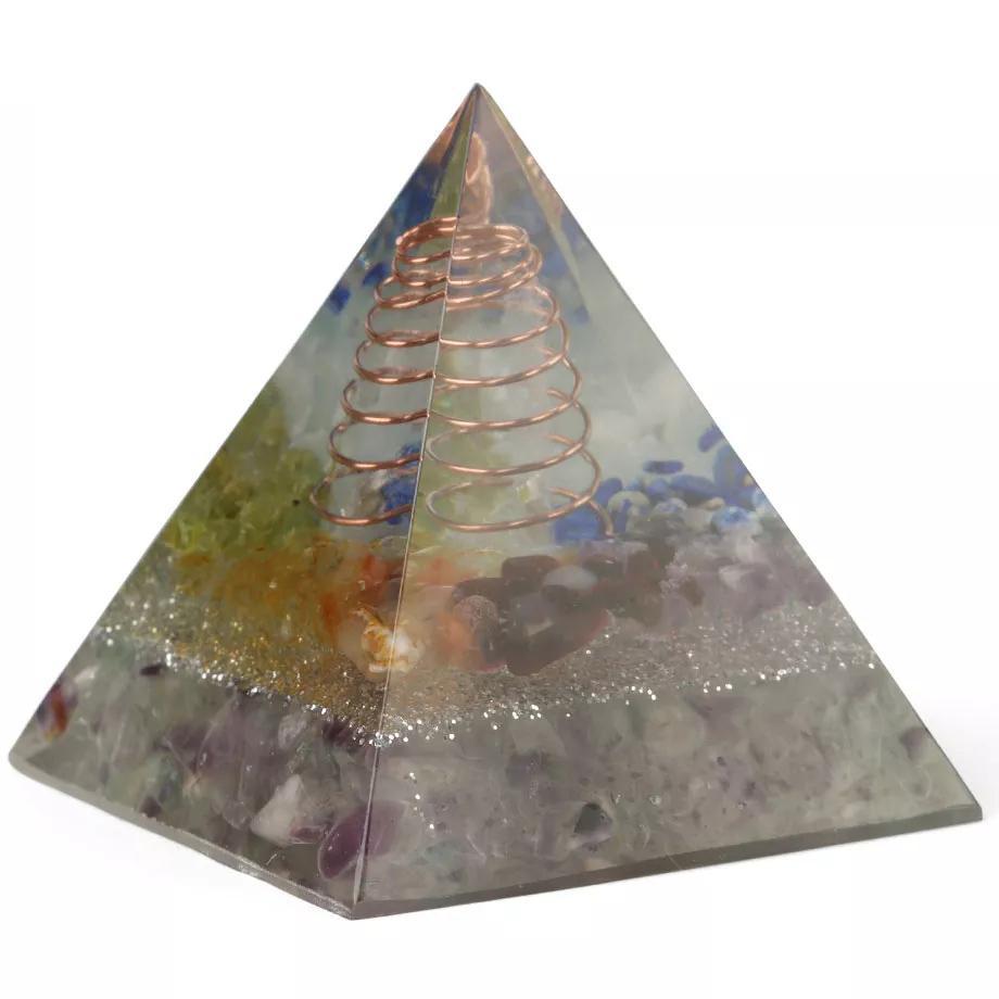 7 Chakras Crystals Orgonite Pyramid