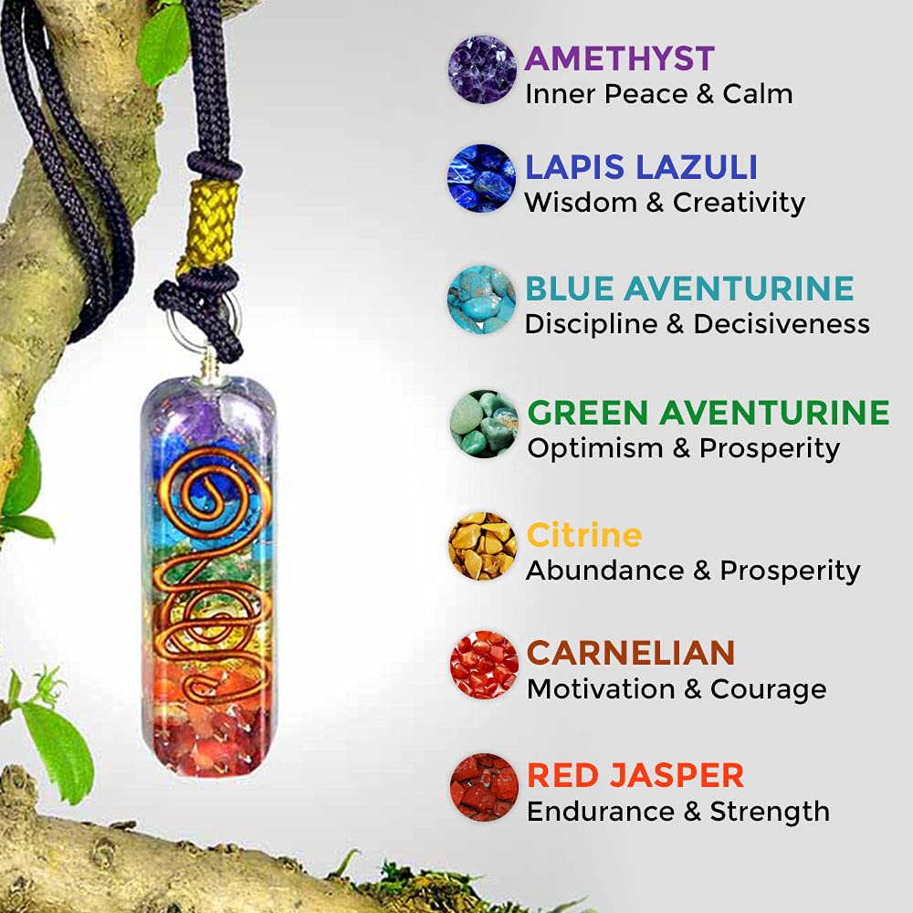 Orgone Energy Necklace -  7 Chakra Crystals