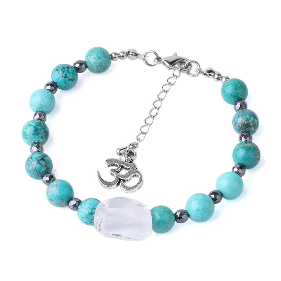 Turquoise Bracelet with Clear Quartz