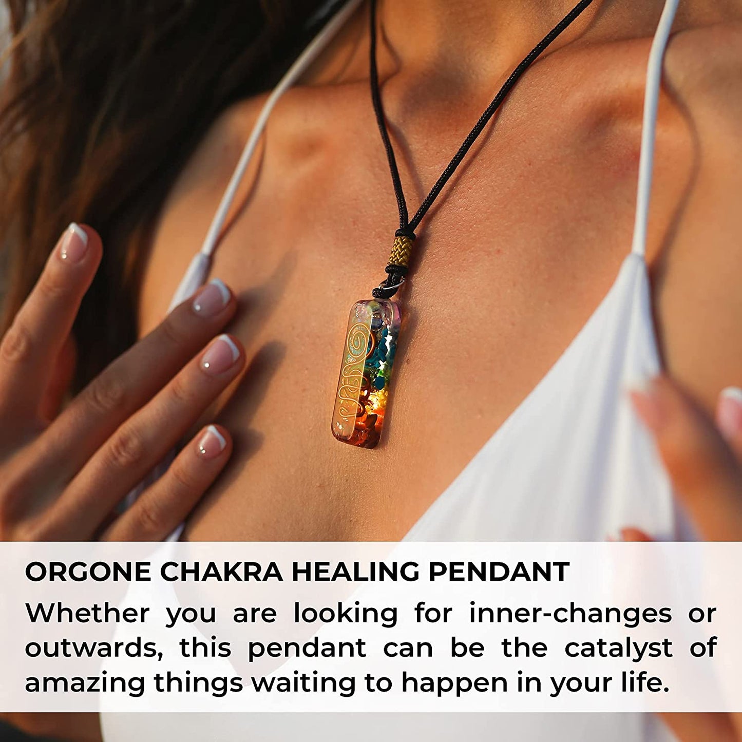 Orgone Energy Necklace -  7 Chakra Crystals