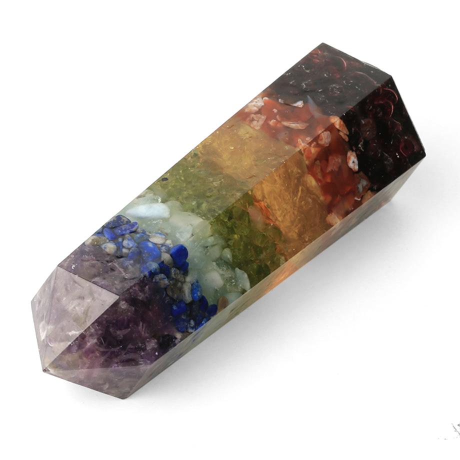 7 Chakras Crystal Orgonite Point