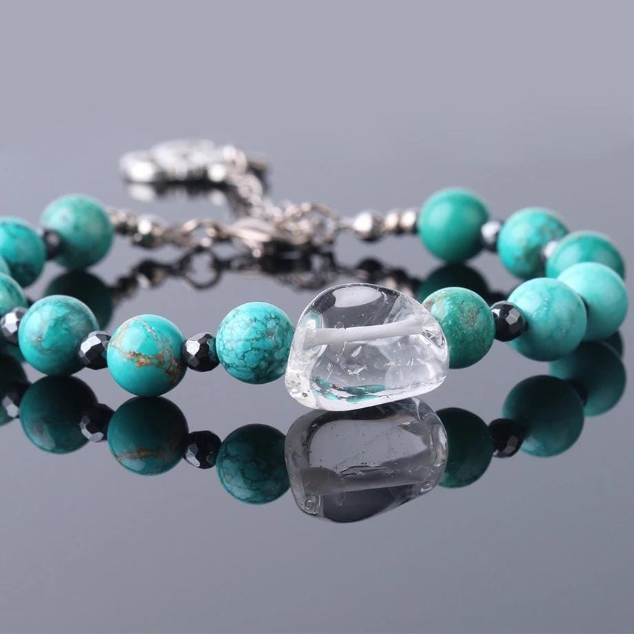 Turquoise Bracelet with Clear Quartz