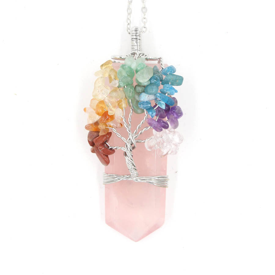 Tree Of Life Chakra Quartz Necklace