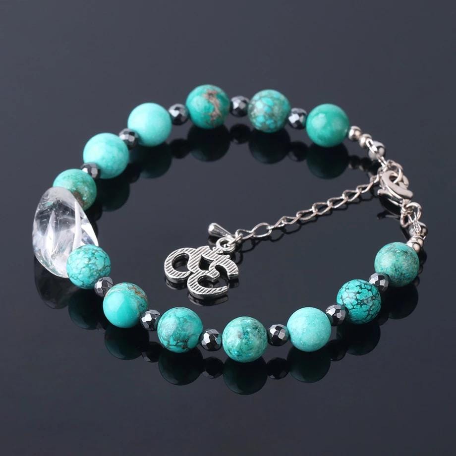 Turquoise Bracelet with Clear Quartz