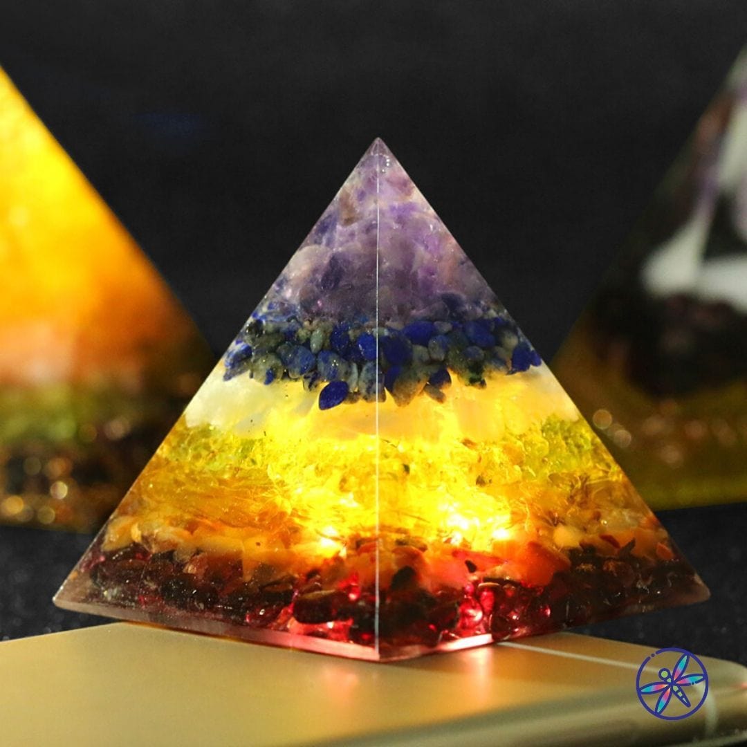 7 Chakras Crystals Orgonite Pyramid