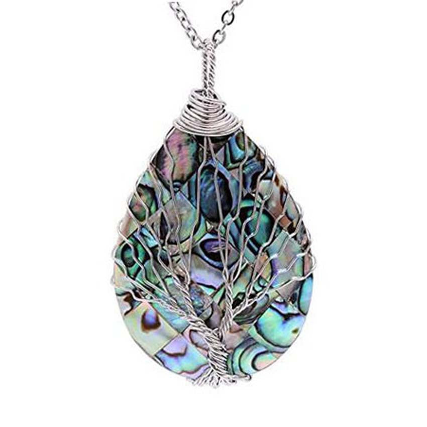 Abalone Shell Tear Drop Necklace