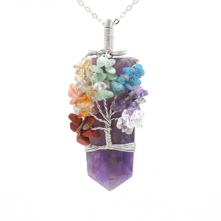 Tree Of Life Chakra Quartz Necklace