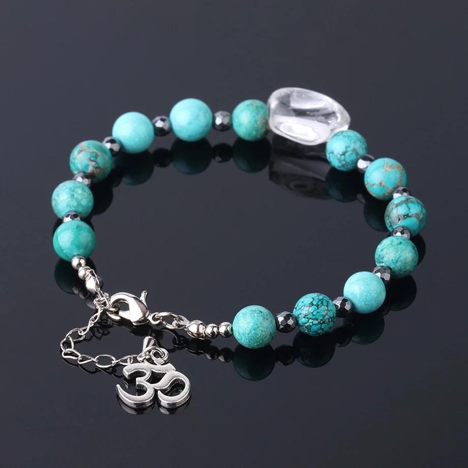 Turquoise Bracelet with Clear Quartz