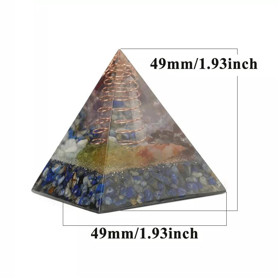 7 Chakras Crystals Orgonite Pyramid