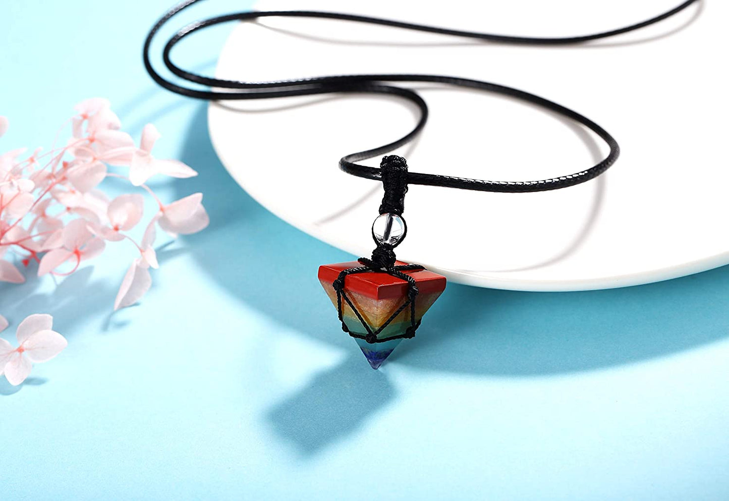 7 Chakras Pyramid Necklace