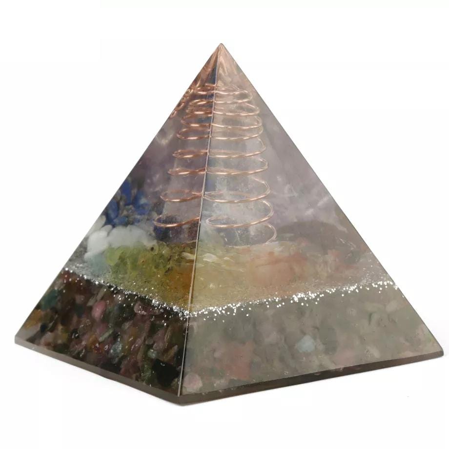 7 Chakras Crystals Orgonite Pyramid