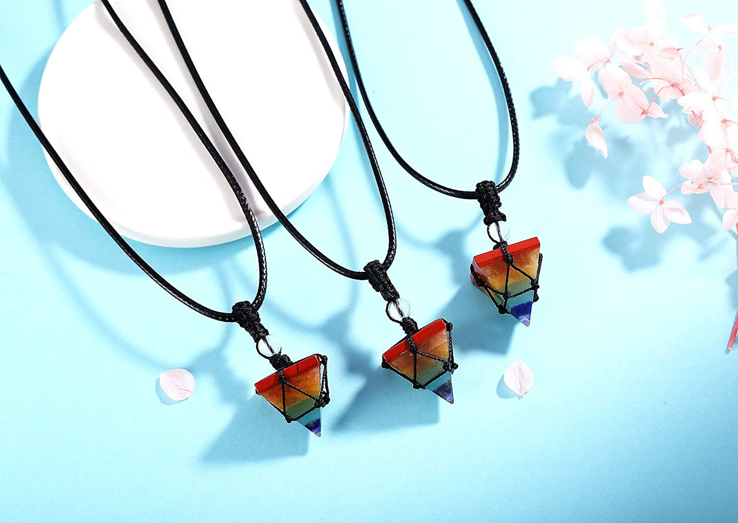 7 Chakras Pyramid Necklace