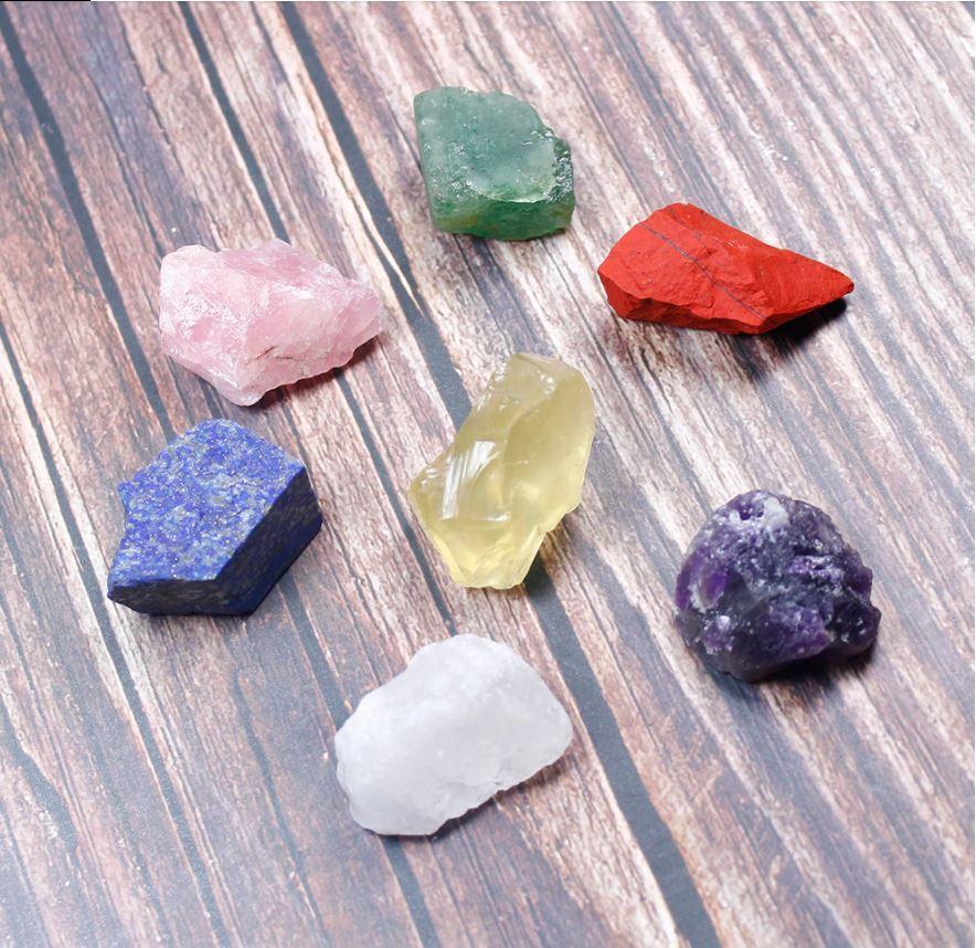 7 Chakras Raw Crystal Set