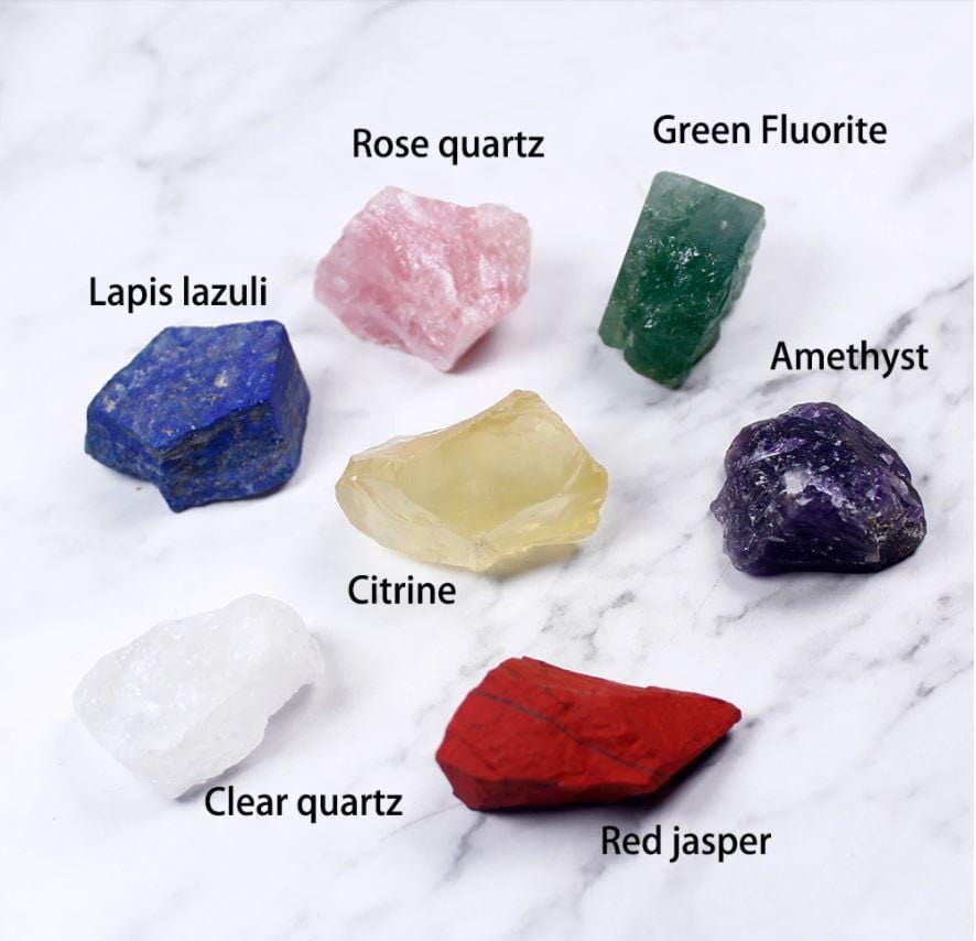 7 Chakras Raw Crystal Set