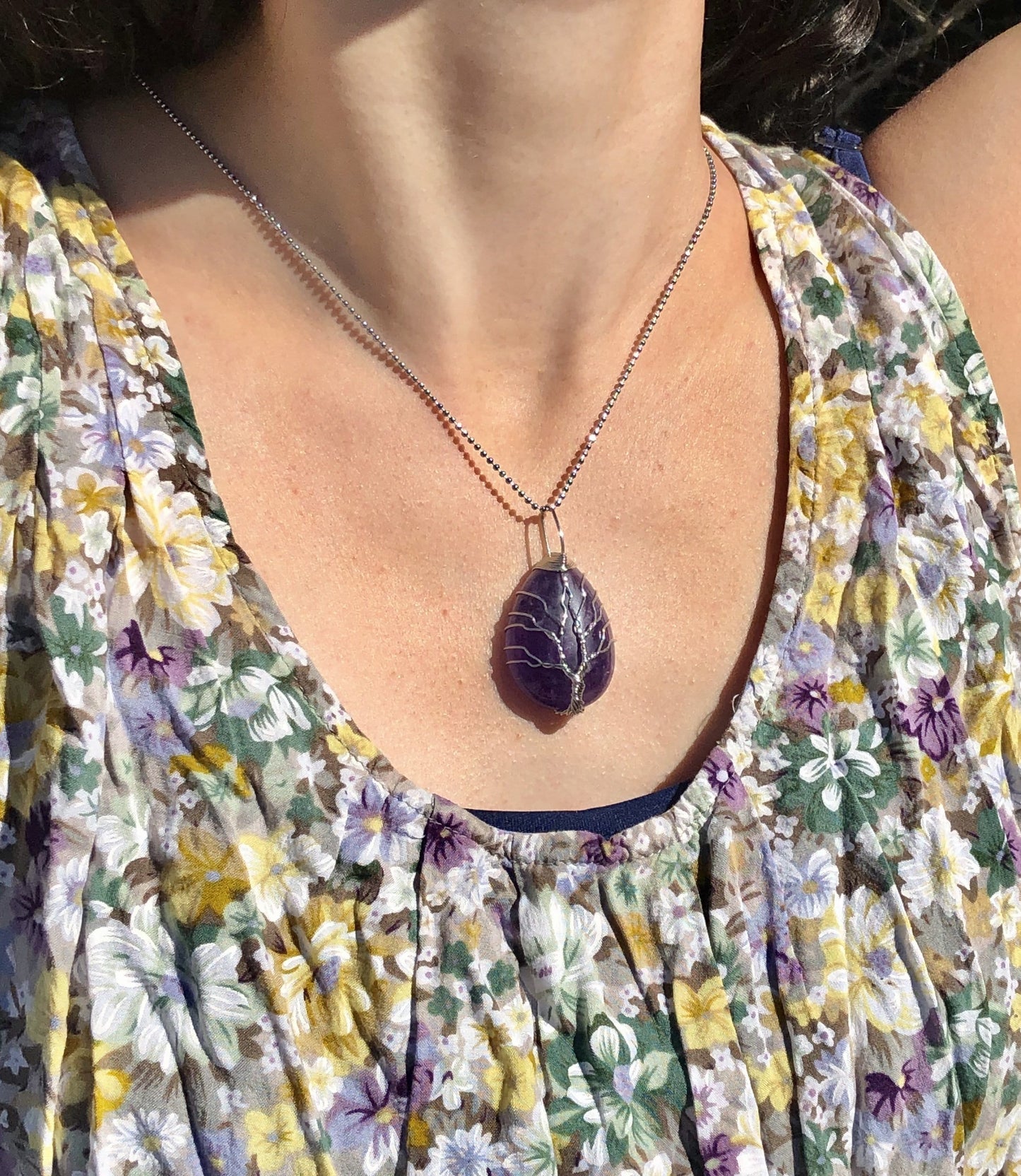 Amethyst Wire Wrap Tree of Life Necklace