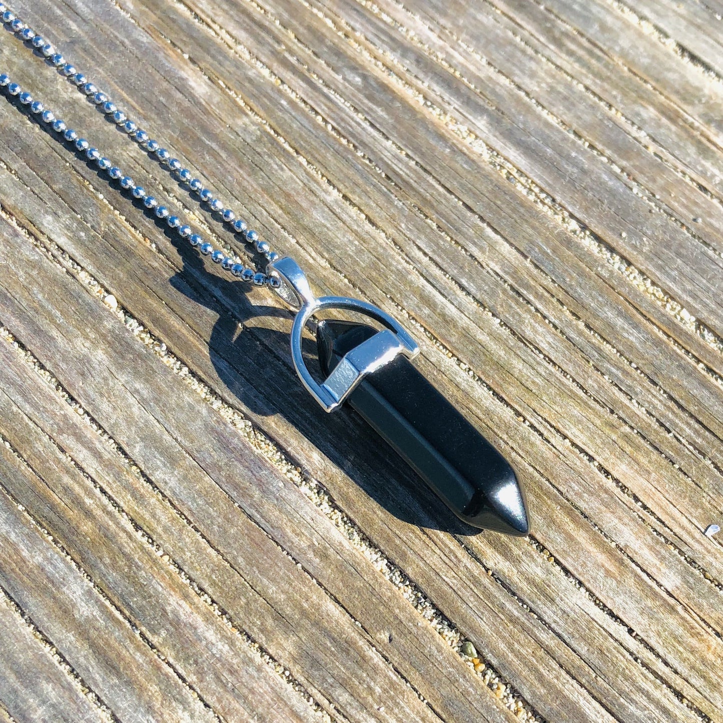 Black Onyx Crystal Pendant