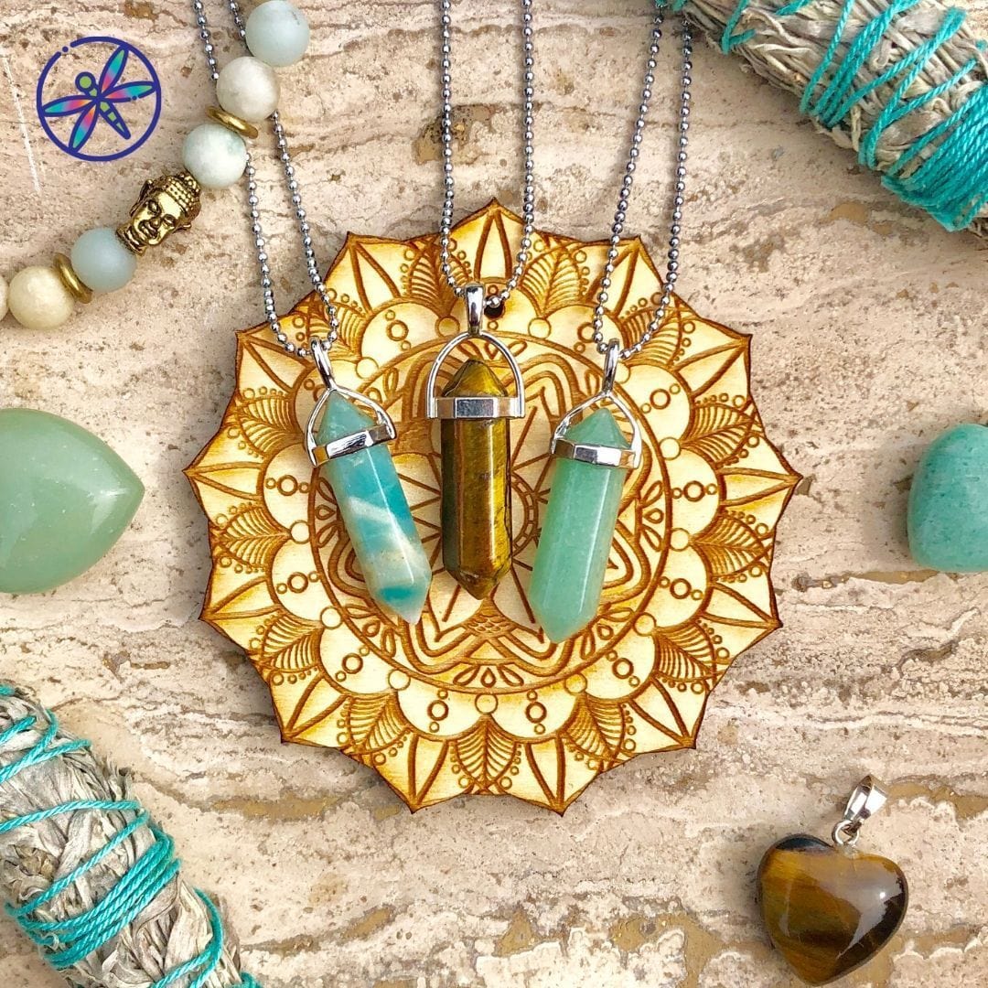 Success & Abundance Crystal necklace set - Amazonite, Tiger Eye & Aventurine