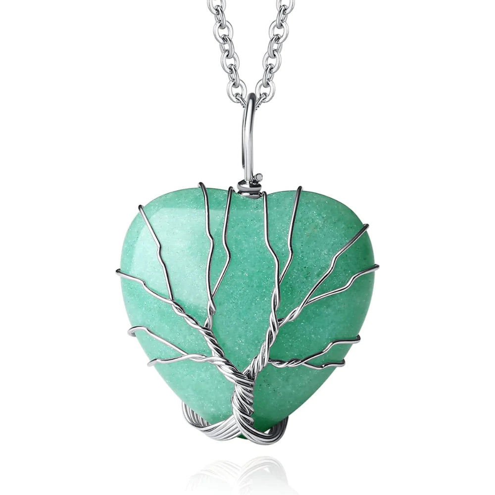 Heart Tree Of Life Quartz Necklace