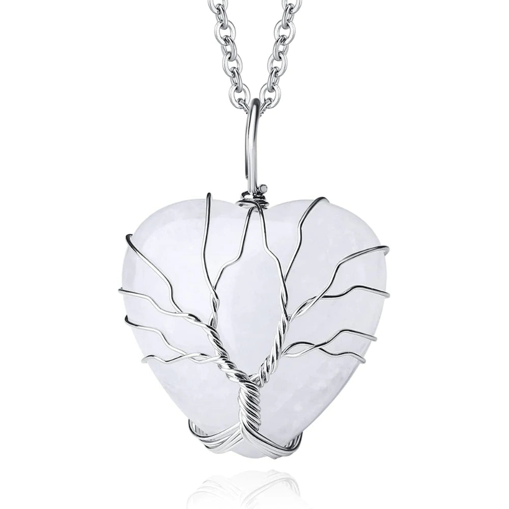 Heart Tree Of Life Quartz Necklace