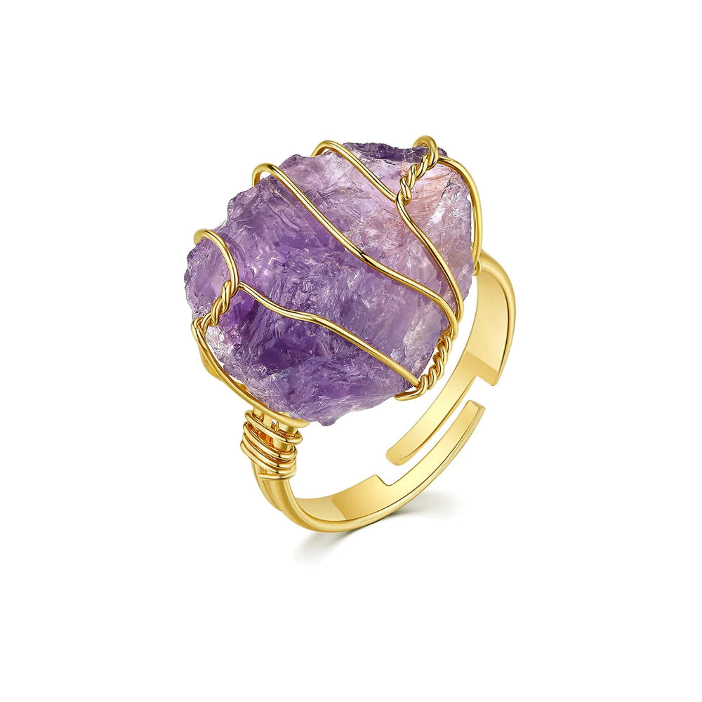 Crystal winding ring