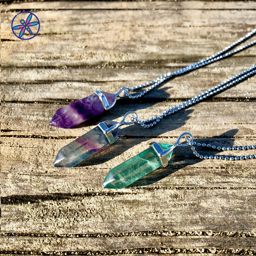 Fluorite Crystal Necklace set