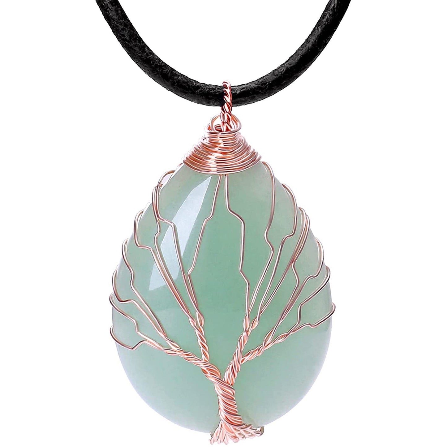 Aventurine Wire Wrap Tree of Life Necklace